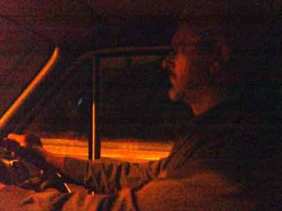 driving at the night after hurricane, losing way, find it again with metal rock. 