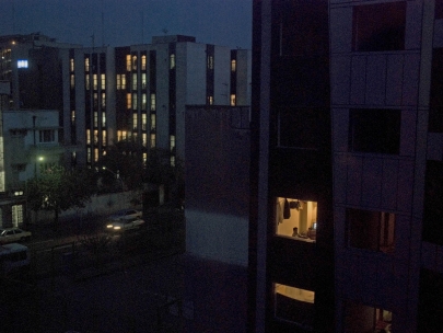 across from us, in between