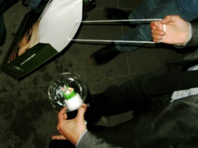 some broken, uhm, glass