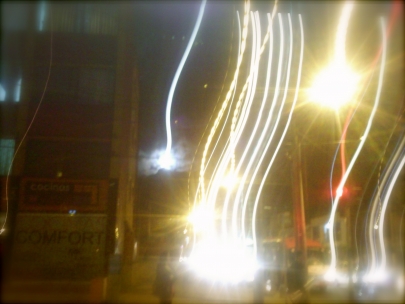 The moon and the city lights getting along