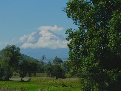 Popocatepetl volcano, on the road from Puebla to Mexico City