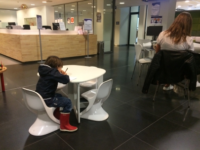 at the hospital he writes