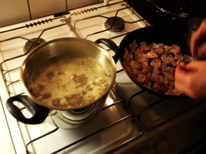 I love having dinner, as long as my friends are cooking 